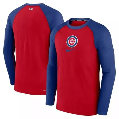 Men's Red Chicago Cubs Long Sleeve T-shirt