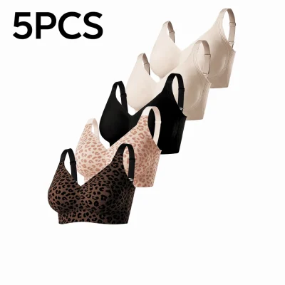 Solid Color Seamless Wireless Bra - 5pcs